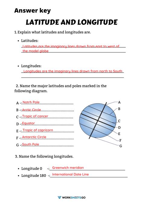 lines of latitude and longitude worksheet answers